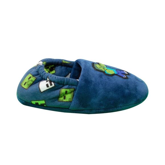 Minecraft Childrens/Kids Zombie Vs Creeper Slippers / Blue/Green - Picture 2 of 7